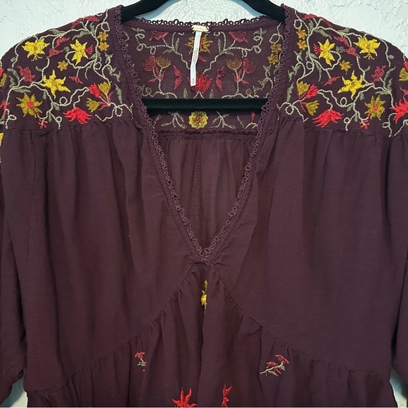Free People Ava embroidered long sleeve top size Small - Picture 5 of 10